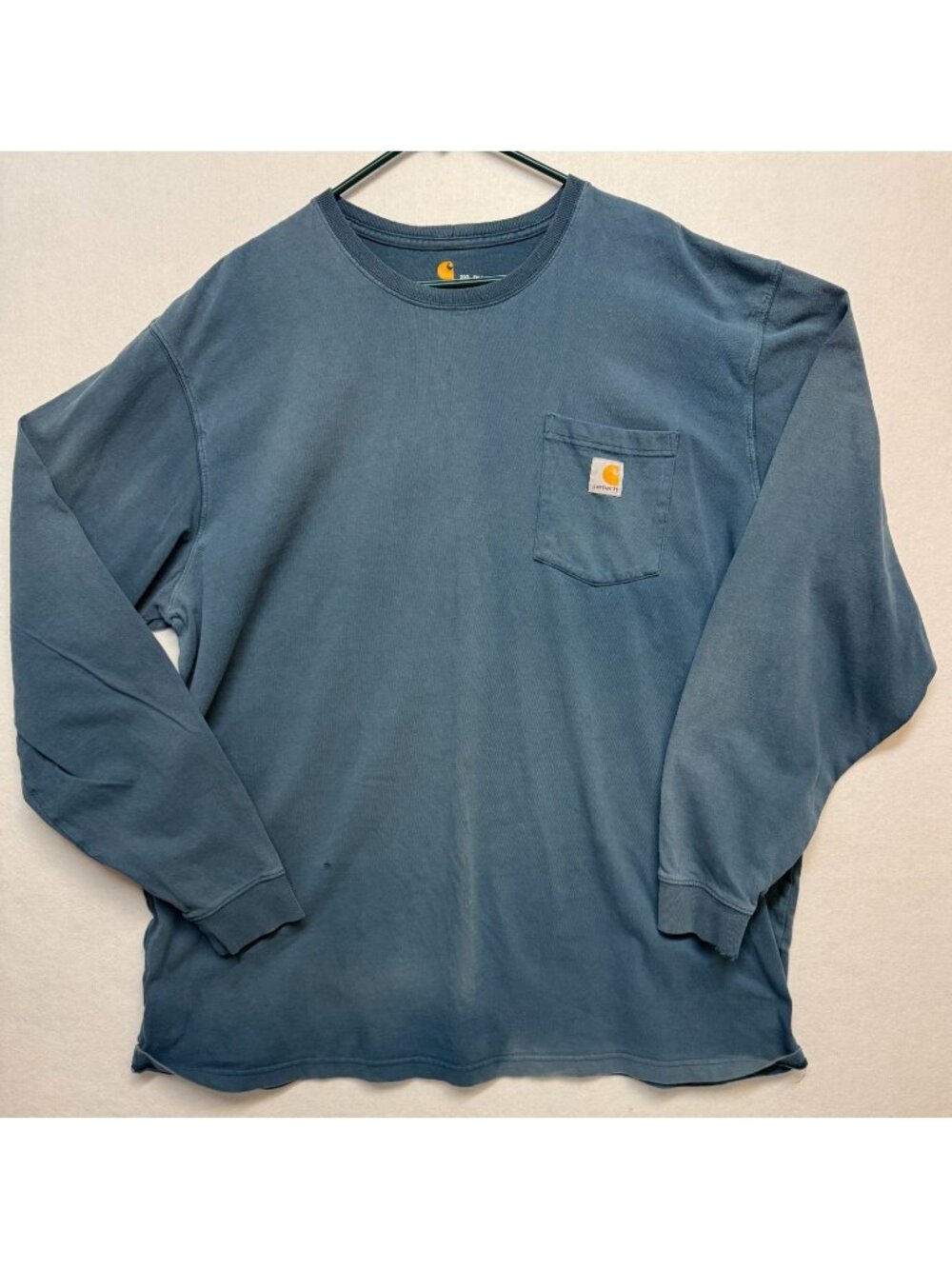 Carhartt Mens Blue Long Sleeve Original Fit Pocket T-Shirt 2XL Tall